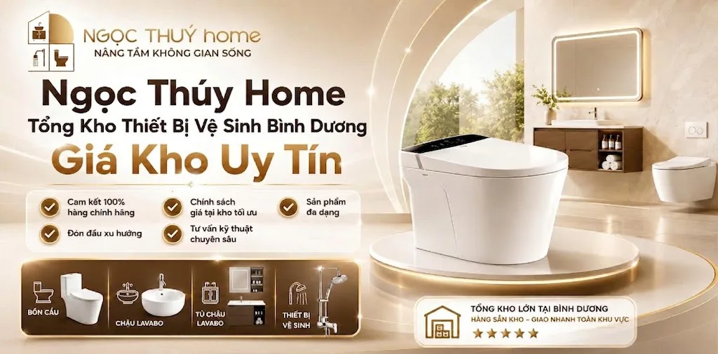 Showroom Ngọc Thúy Home tại Thủ Dầu Một – Điểm đến lý tưởng cho các gói combo thiết bị vệ sinh chính hãng, giá tổng kho ưu đãi từ 15% - 30%.
