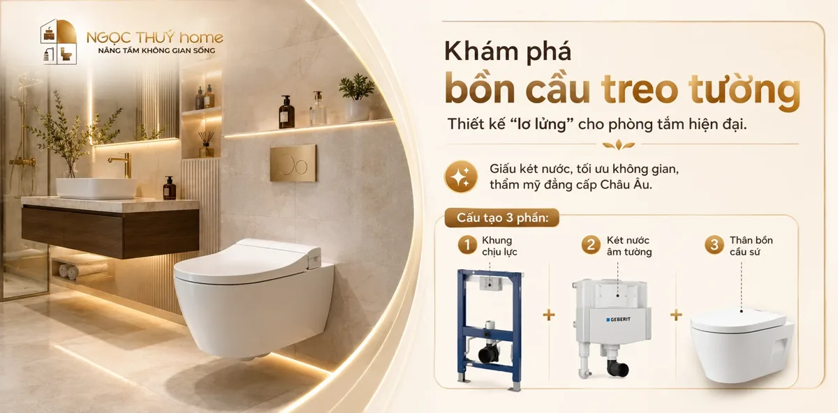 Có Nên Dùng Bồn Cầu Treo Tường? Review Ưu Nhược Điểm A-Z