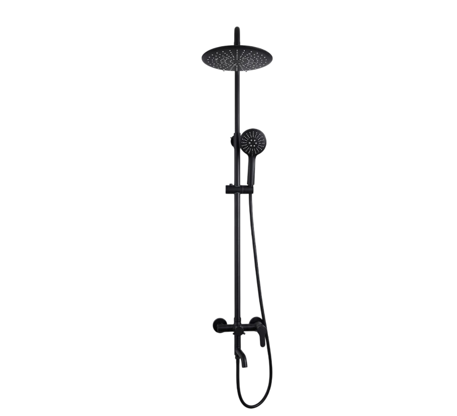 Bộ Sen Cây Tắm Đứng Nóng Lạnh Bát Tròn Matte Black (Đen Mờ) | Thiết Bị Vệ Sinh Bình Dương - Ngọc Thúy Home