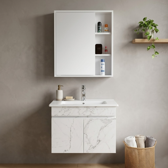 Tủ Lavabo PVC Vân Đá Trắng Tủ Lavabo 18 | Lavabo Bình Dương - Ngọc Thúy Home