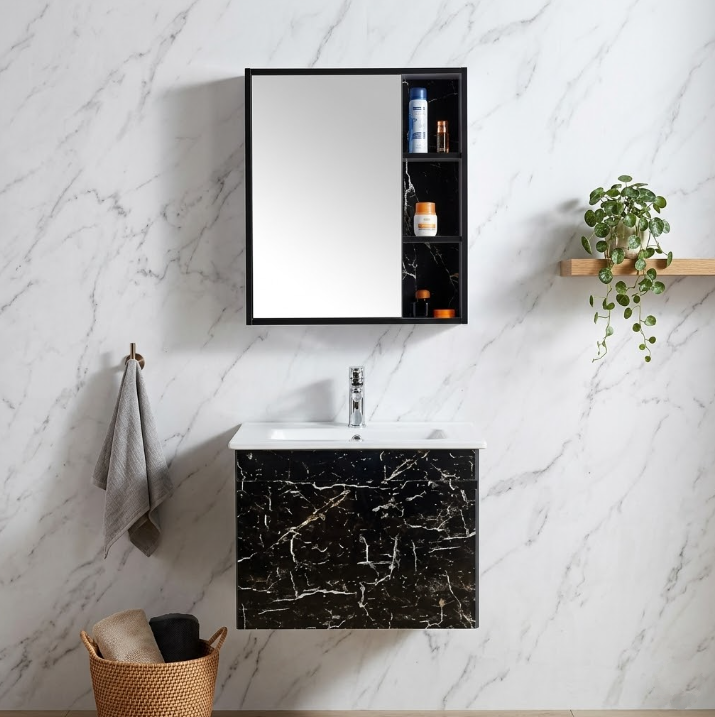 Tủ Lavabo PVC Vân Đá Đen Tủ Lavabo 18Đ | Lavabo Bình Dương - Ngọc Thúy Home