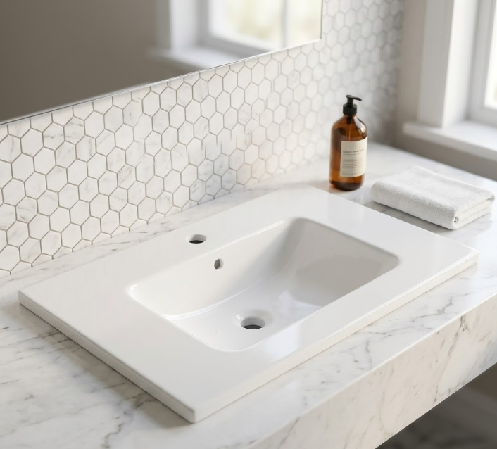 Chậu Lavabo Sứ Liền Bàn Dòng LB 20, LB 21, LB 21B | Lavabo Bình Dương