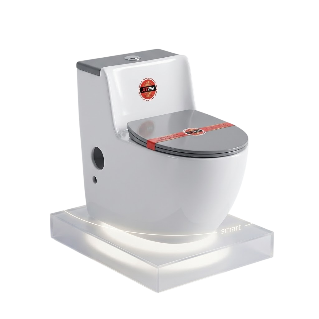 Bồn Cầu Một Khối XT Pro Trắng Phối Xám | Thiết Bị Vệ Sinh Bình Dương - Ngọc Thúy Home
