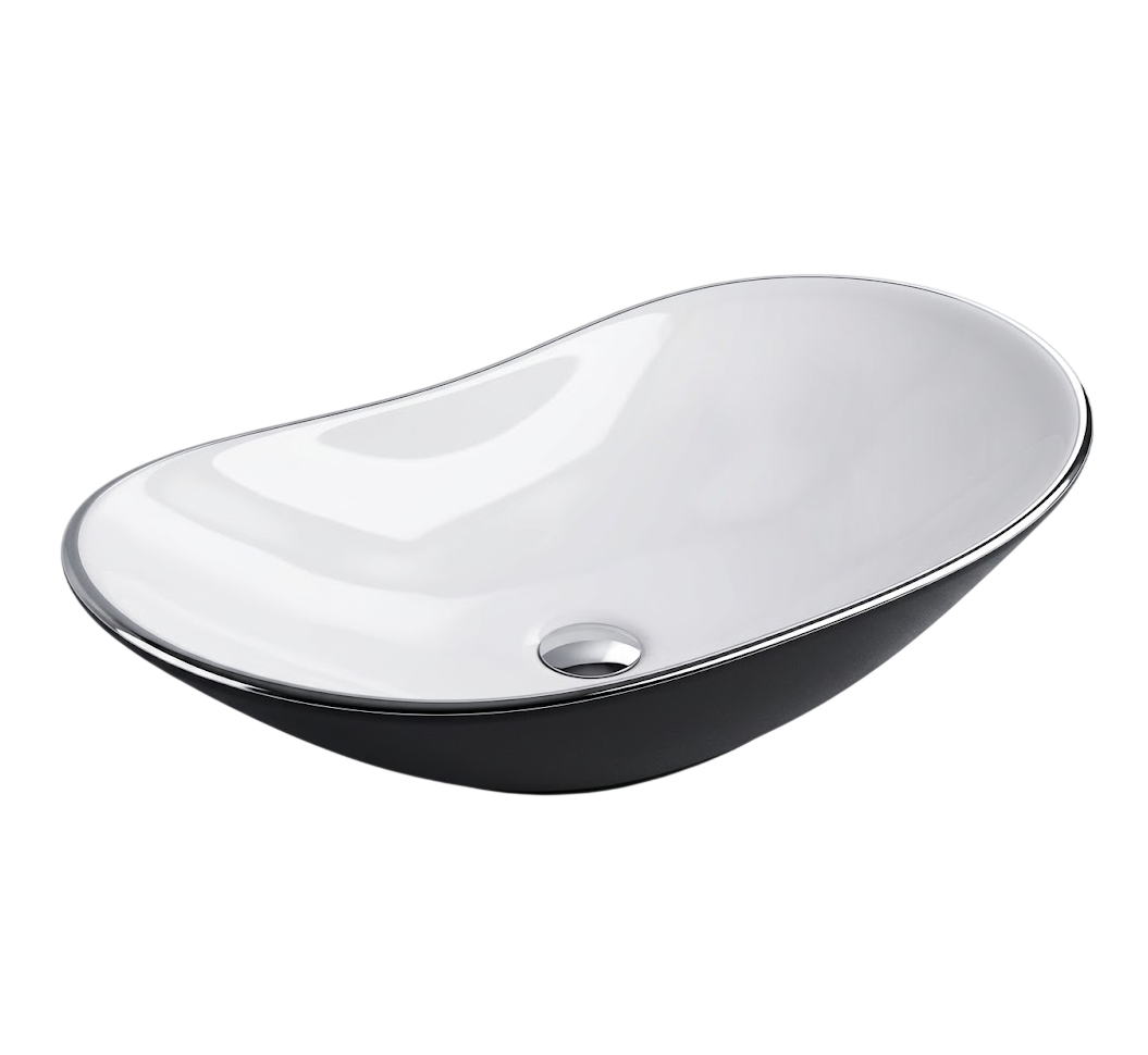 Chậu Lavabo Sứ Nghệ Thuật Đen Trắng LB 62 | Lavabo Bình Dương - Ngọc Thúy Home