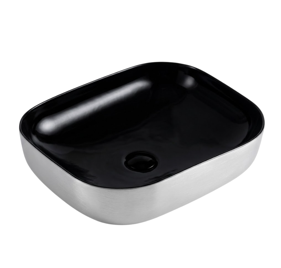 Lavabo Đặt Bàn LB 64 Đen Trắng – Chậu Rửa Mặt Vuông Bo Góc | Lavabo Bình Dương - Ngọc Thúy Home