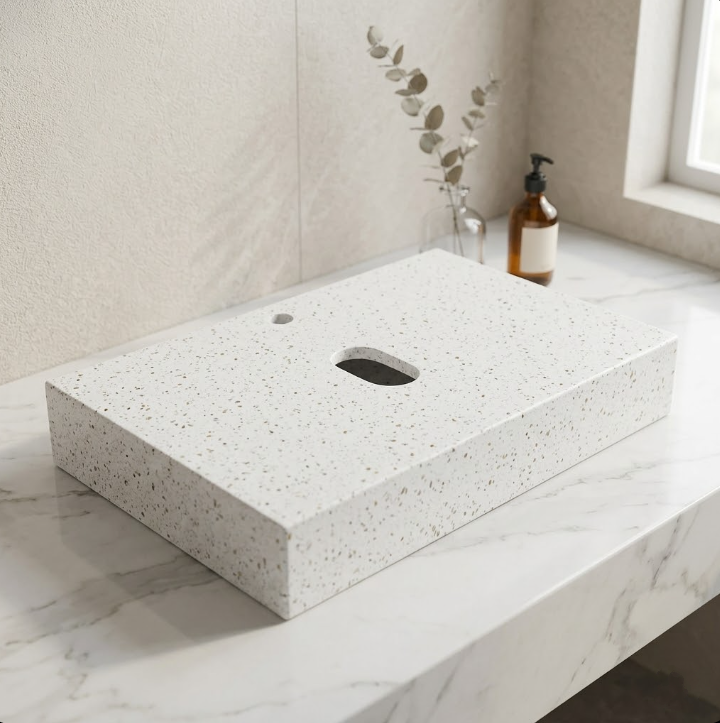 Bàn Đá Lavabo Thạch Anh BD-015 | Lavabo Bình Dương - Ngọc Thúy Home