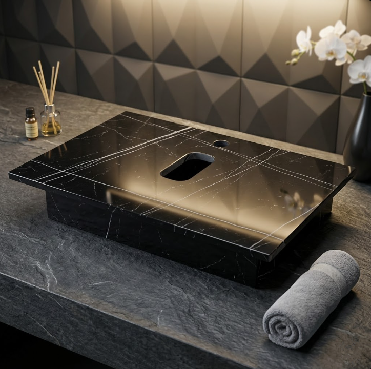 Bàn Đá Đặt Lavabo Sứ BĐ-019D | Lavabo Bình Dương - Ngọc Thúy Home