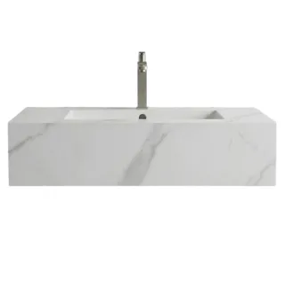 Bộ Bàn Đá Lavabo Đúc Liền Khối Vân Đá Carrara | Lavabo Bình Dương - Nội Thất Ngọc Thúy