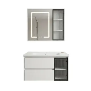 Bộ Tủ Chậu Lavabo Cánh Kính Sọc | Lavabo Bình Dương - Nội Thất Ngọc Thúy