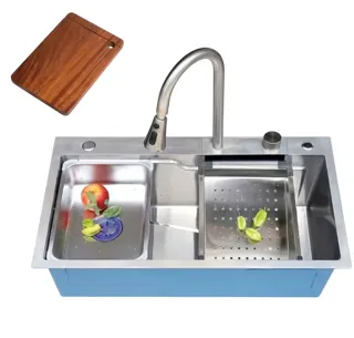Chậu Rửa Bát Thác Nước Thông Minh Inox 304 XT-7846CV | Thiết Bị Nhà Bếp Bình Dương - Nội Thất Ngọc Thúy