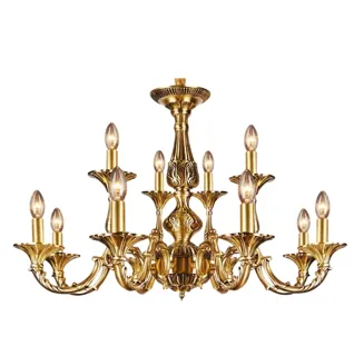 Đèn Chùm Đồng Nguyên Chất NC 740/8+4 | Đèn Trang Trí Thủ Dầu Một Bình Dương - Nội Thất Ngọc Thúy