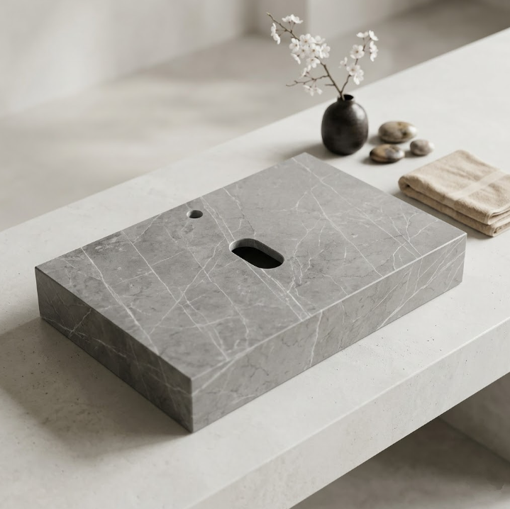 Bàn Đá Lavabo BD-020 Xám | Lavabo Bình Dương - Ngọc Thúy Home