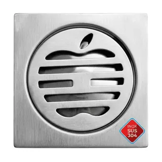 Phễu Thoát Sàn Inox 304 Đúc Liền Khối (Họa Tiết Apple) LR-08 | Phụ Kiện Nhà Tắm Bình Dương - Nội Thất Ngọc Thúy