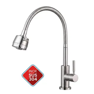 Vòi Chén Lạnh Cần Lò Xo Inox 304 XT-512 | Thiết Bị Nhà Bếp Bình Dương - Nội Thất Ngọc Thúy